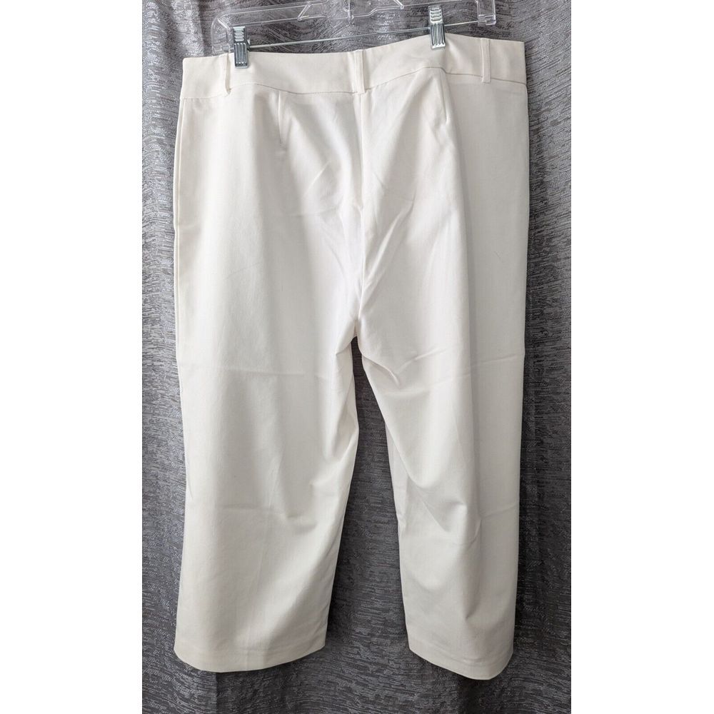 Dressbarn Crop Pants White Women's Size 14W Plus - Picture 2 of 3